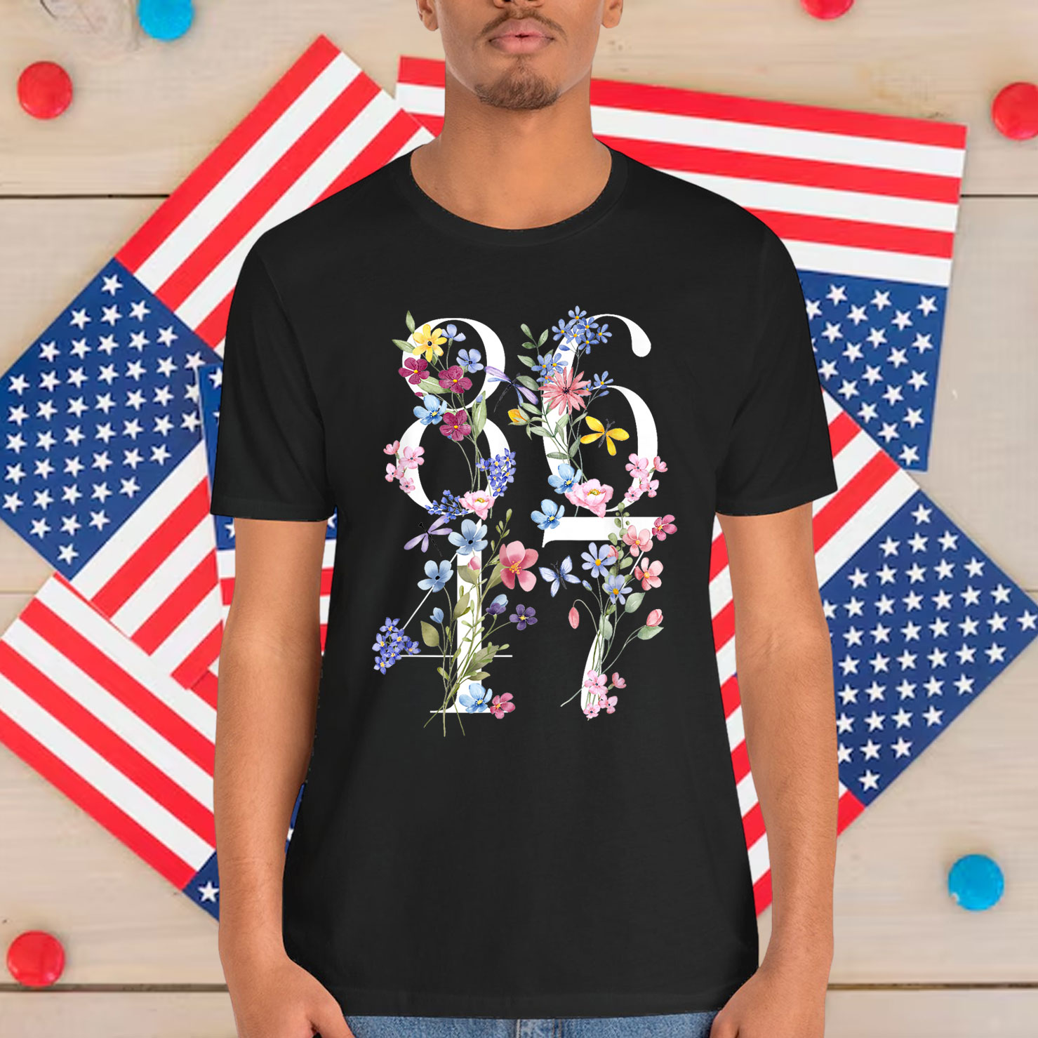 86 47 Floral Boho Style Shirt