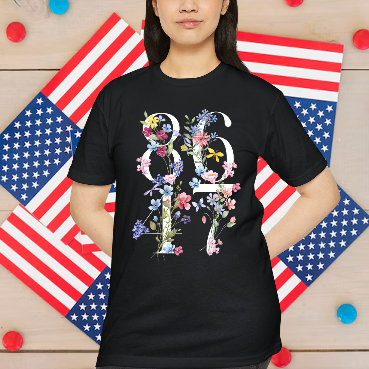 86 47 Floral Boho Style Shirt