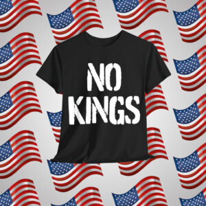 No Kings Adults Black Modern King Letter Print T-Shirt