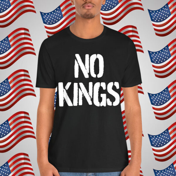 No Kings Adults Black Modern King Letter Print T-Shirt