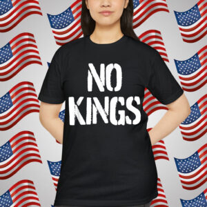 No Kings Adults Black Modern King Letter Print T-Shirt