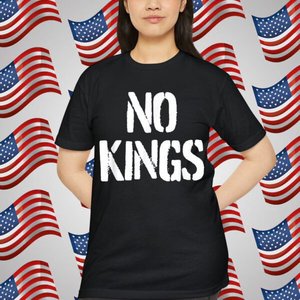 No Kings Adults Black Modern King Letter Print T-Shirt