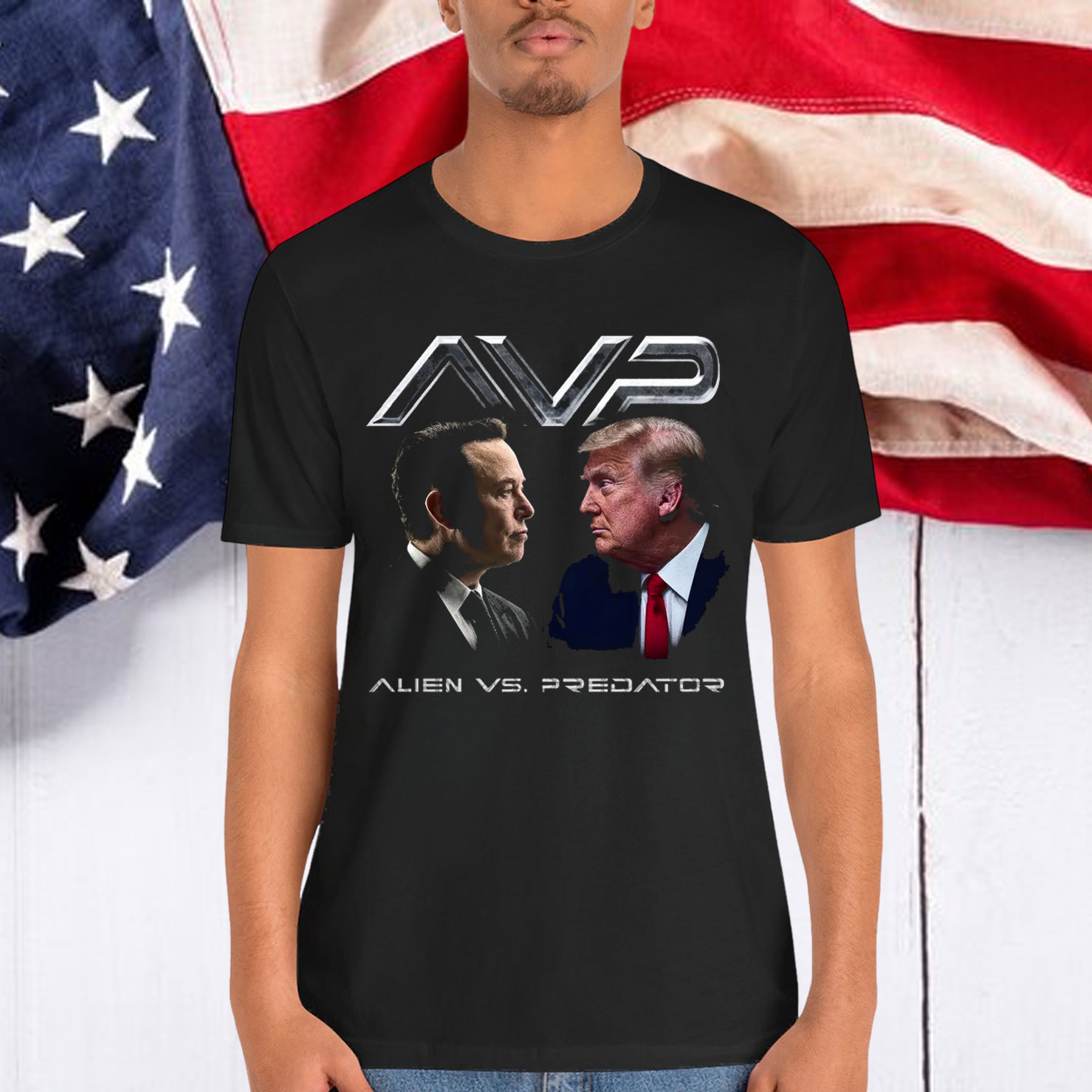 Alien vs Predator Trump vs Elon Shirt