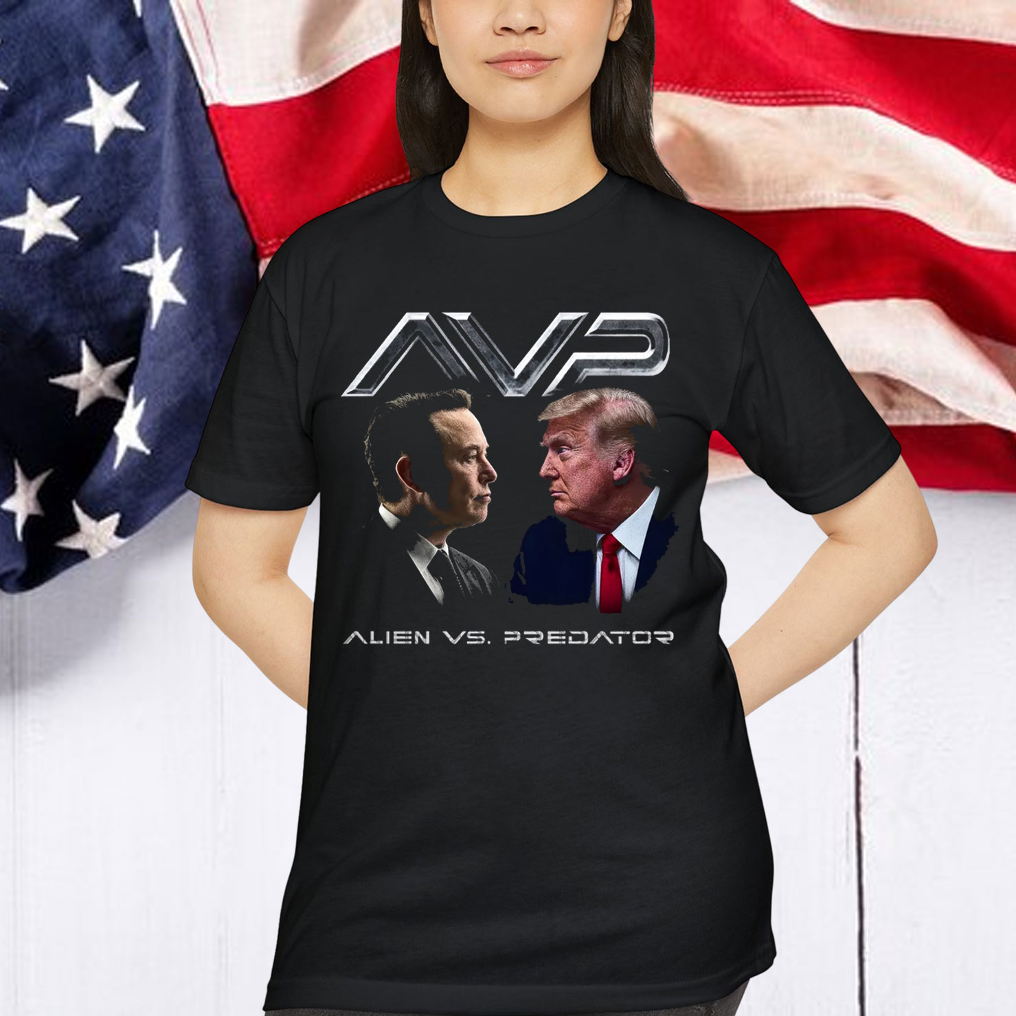 Alien vs Predator Trump vs Elon Shirt