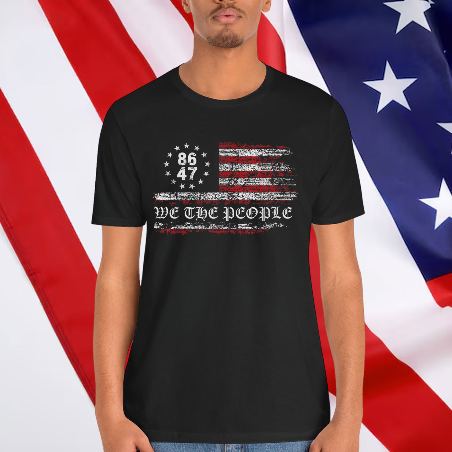 Anti Trump 8647 86 47 US Flag We The People Shirt