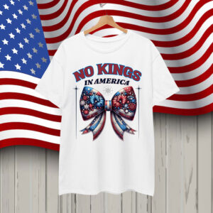 Coquette Bow No Kings In America Patriotic Shirt
