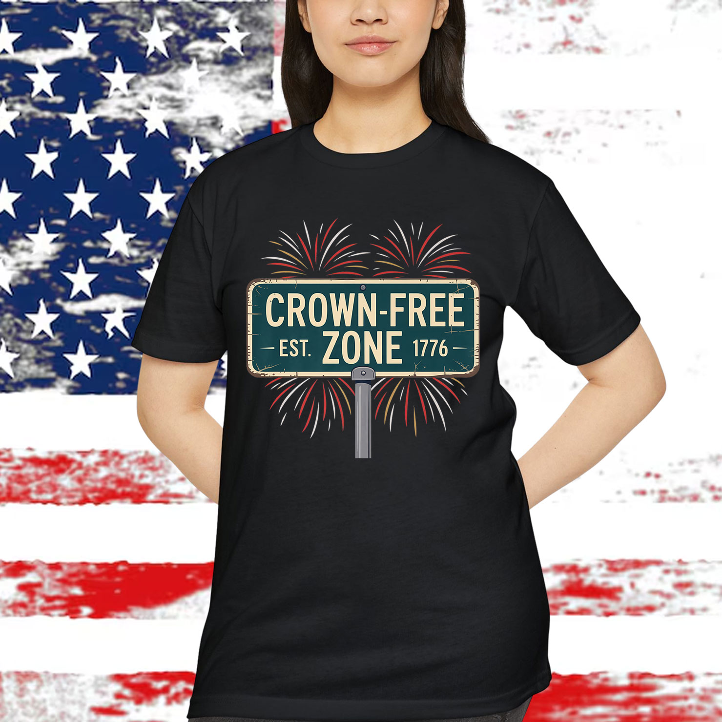 Crown Free Zone No Kings In America Since 1776 Shirt