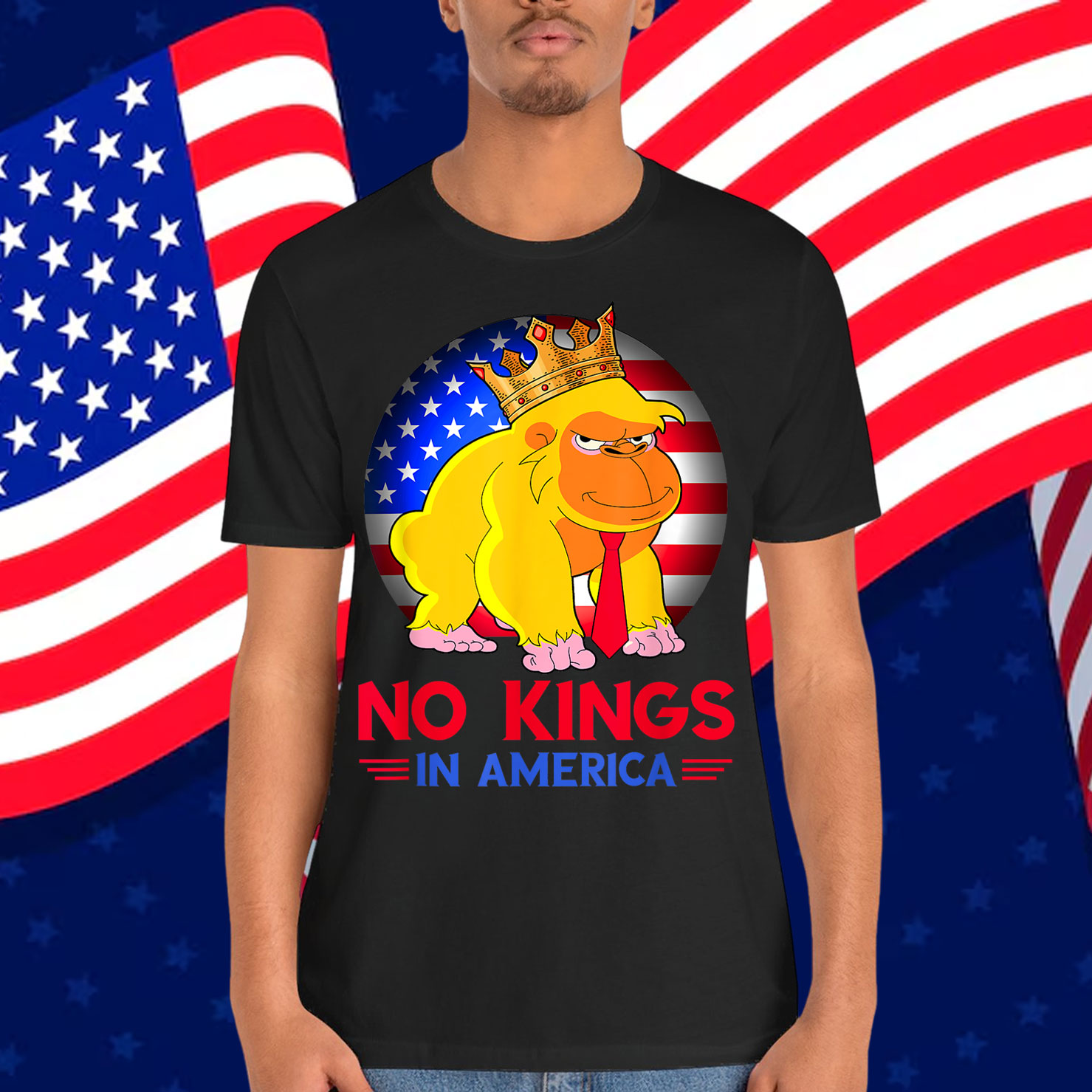 FUNNY NO KINGS IN AMERICA DEMOCRACY PROTEST T-Shirt