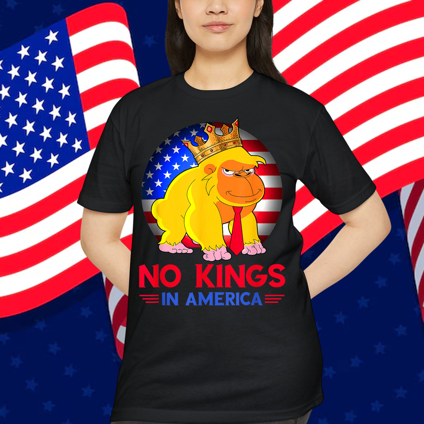 FUNNY NO KINGS IN AMERICA DEMOCRACY PROTEST T-Shirt