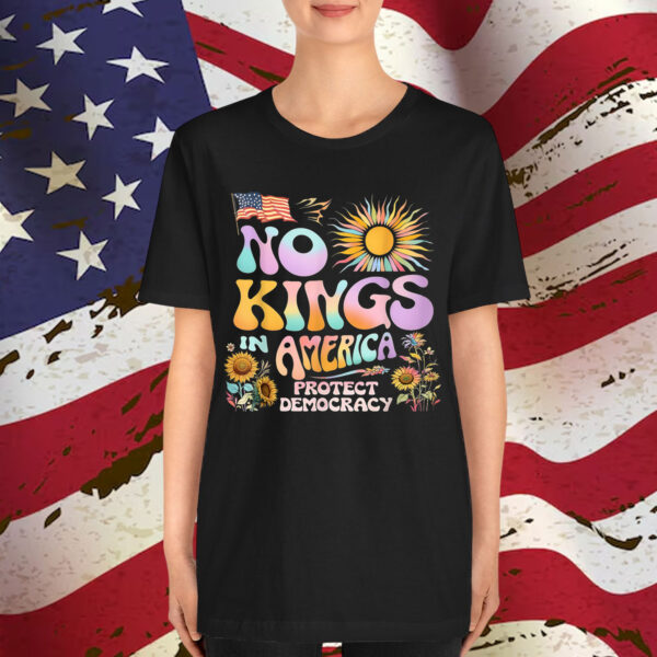 Floral 70s Women No King Democracy In American Retro Shirt