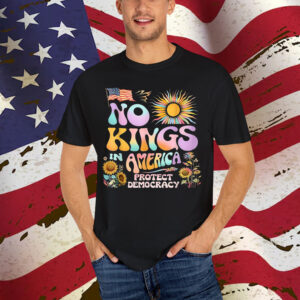 Floral 70s Women No King Democracy In American Retro Shirt