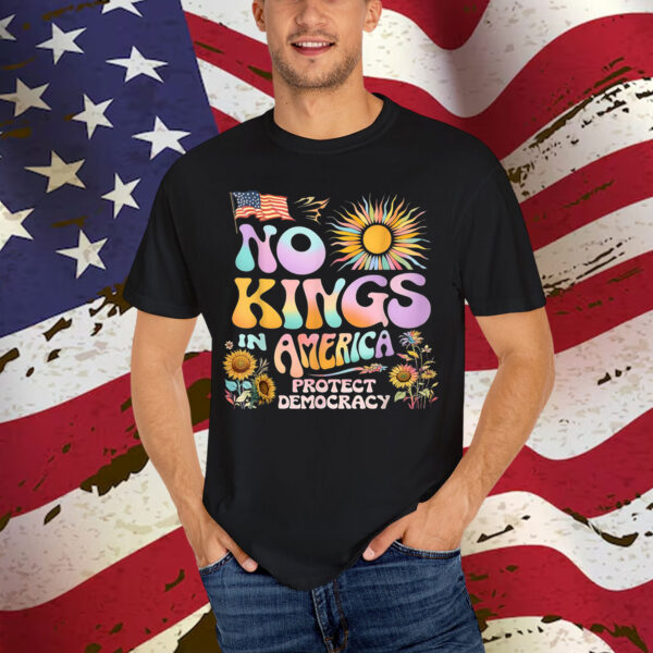 Floral 70s Women No King Democracy In American Retro Shirt