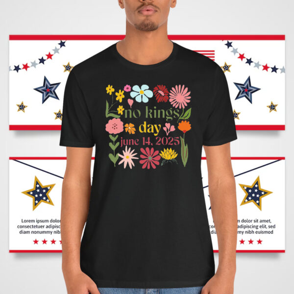 Floral No Kings Day June 14,2025 Shirt