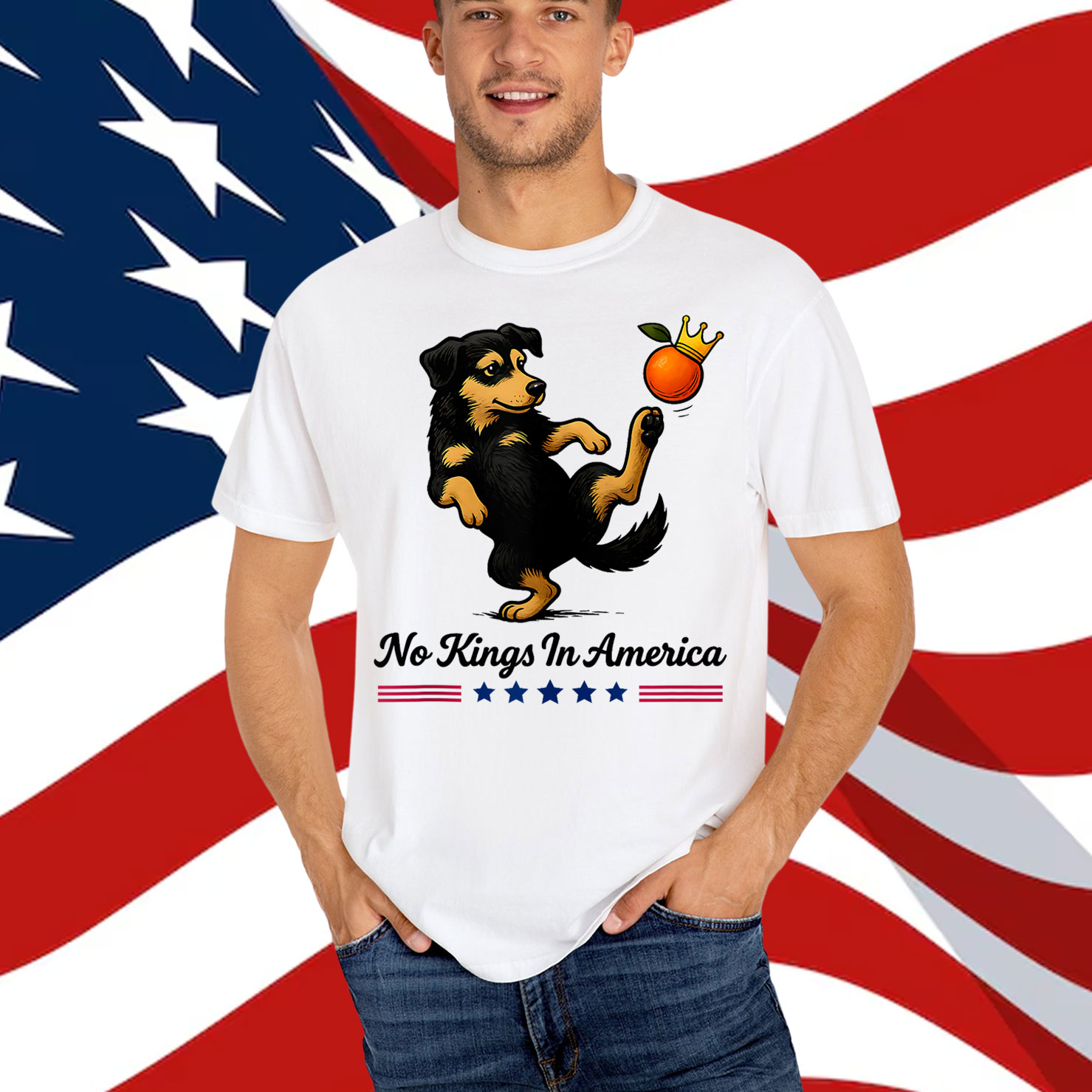 Funny Dog Tees No Kings In America We The People Political Shirt