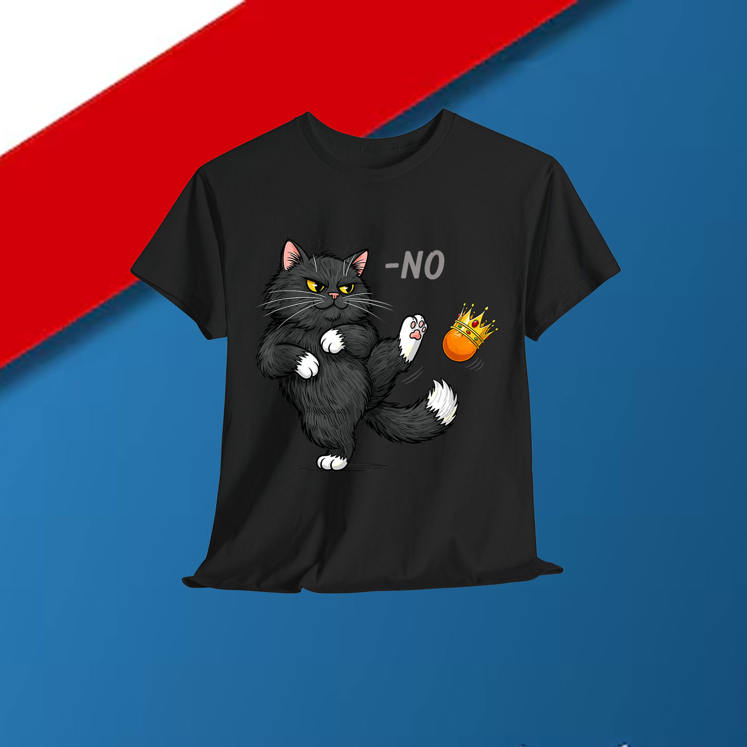 Funny No Kings In America Cat Political No Royalty Shirt
