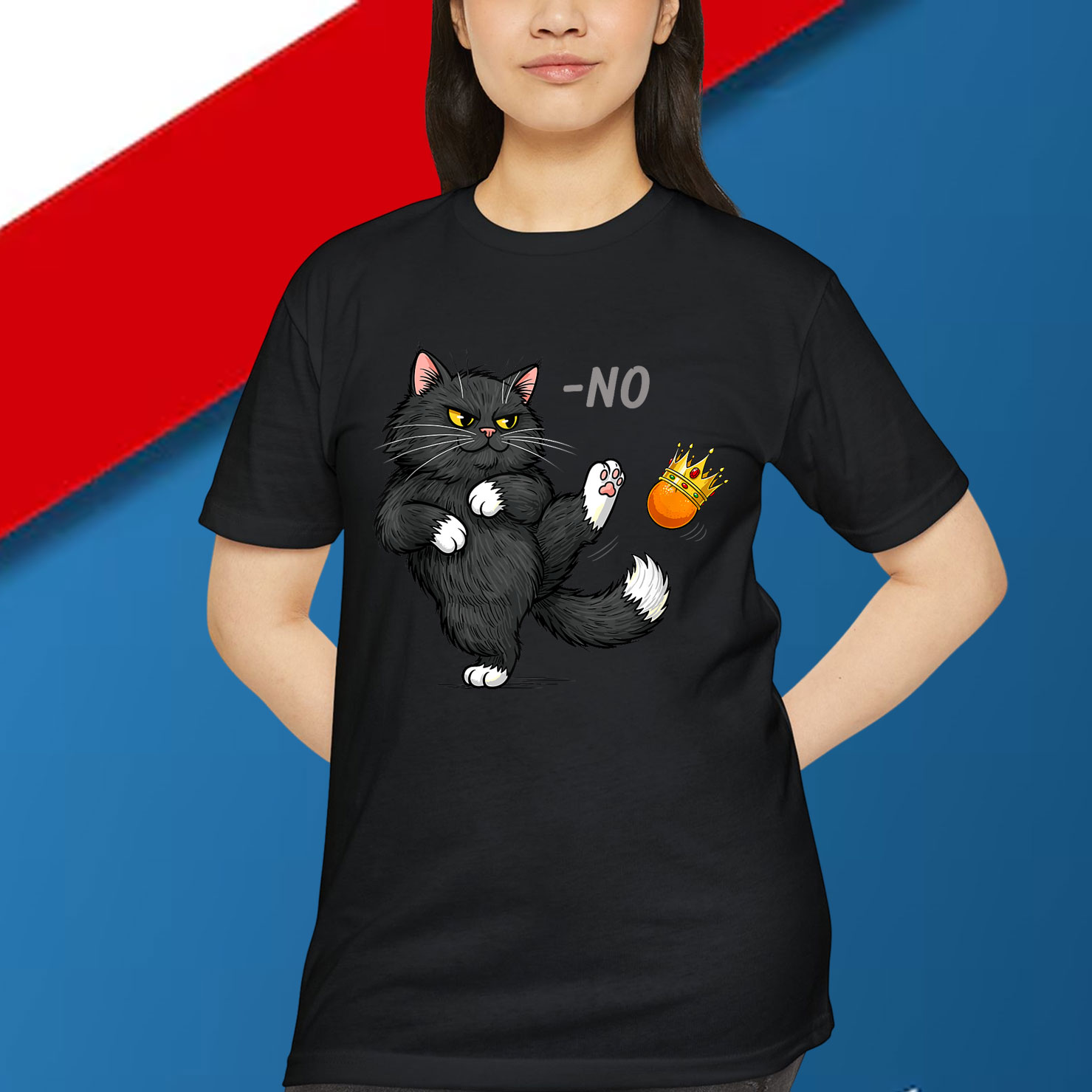 Funny No Kings In America Cat Political No Royalty Shirt