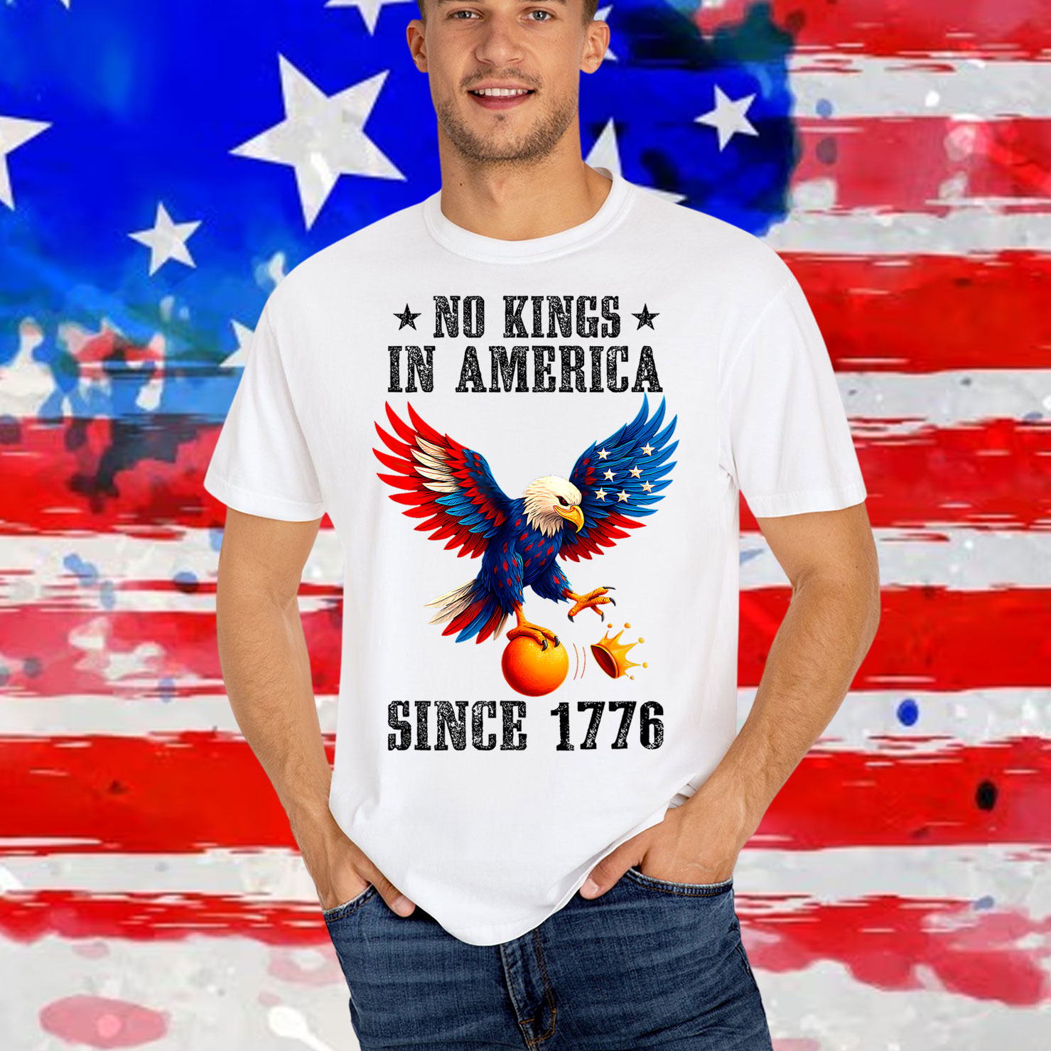 Funny No Kings Since 1776 Bald Eagle 4th Of July Shirt