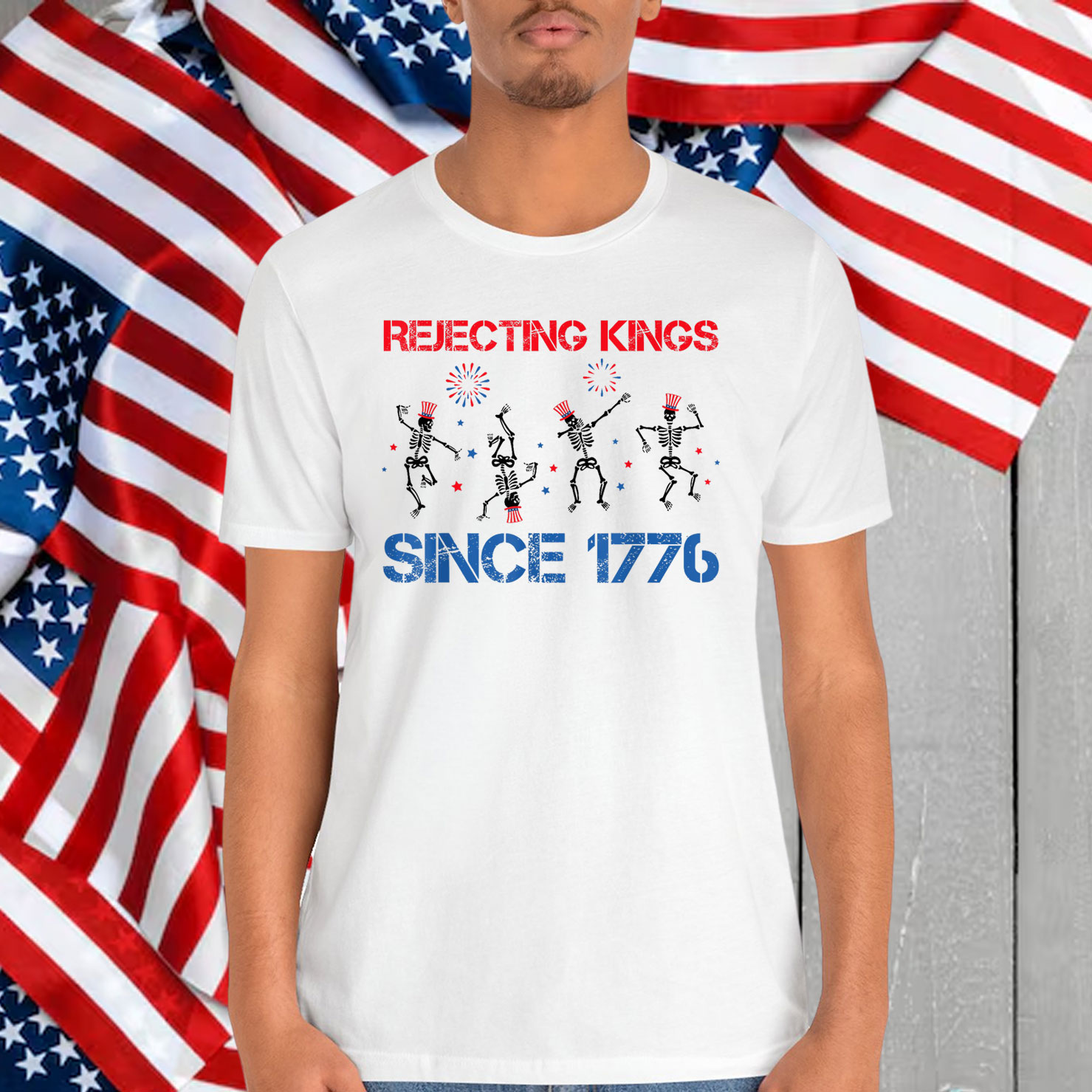 Funny Skeleton Amercian Since 1776 Shirt