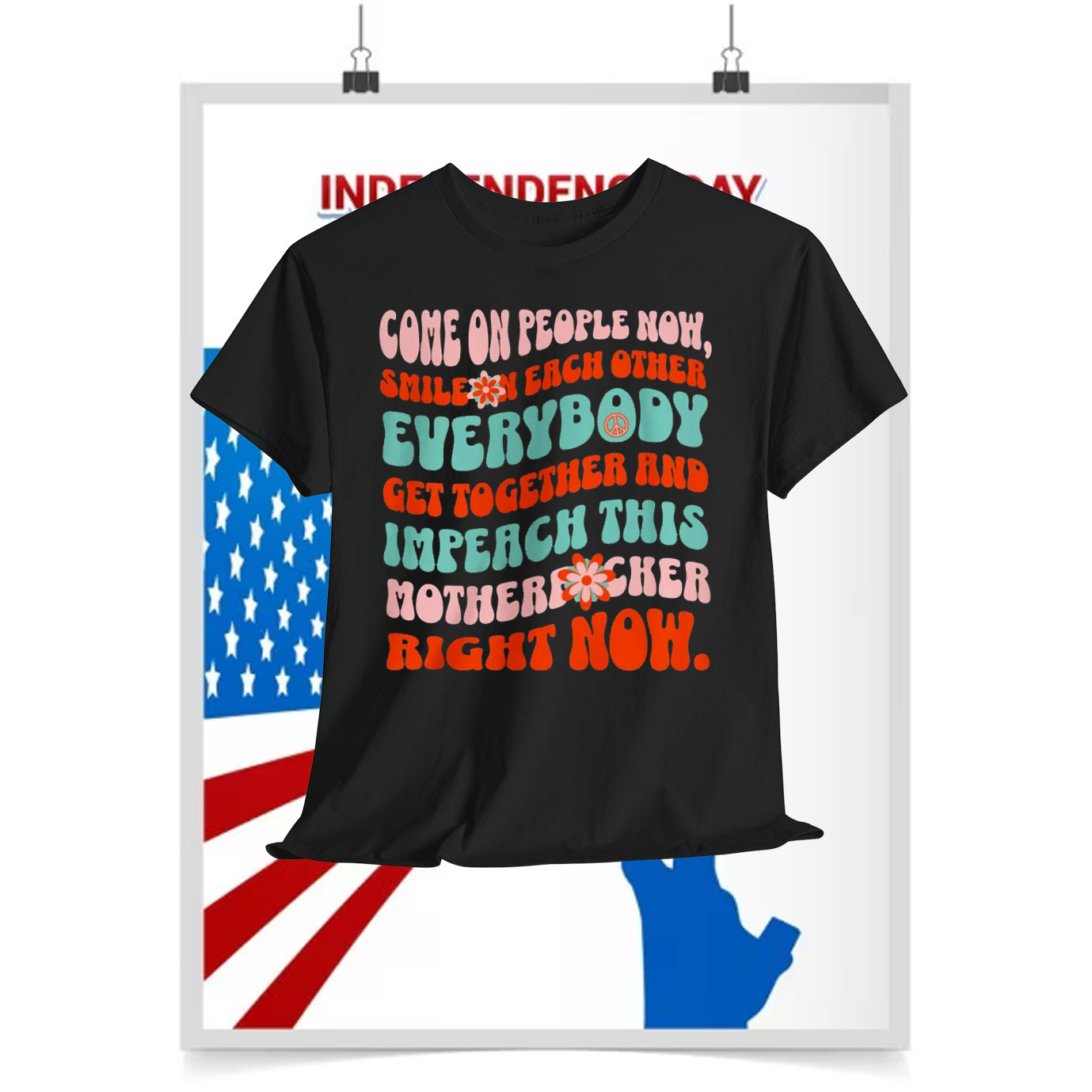 Impeach Trump Floral Shirt