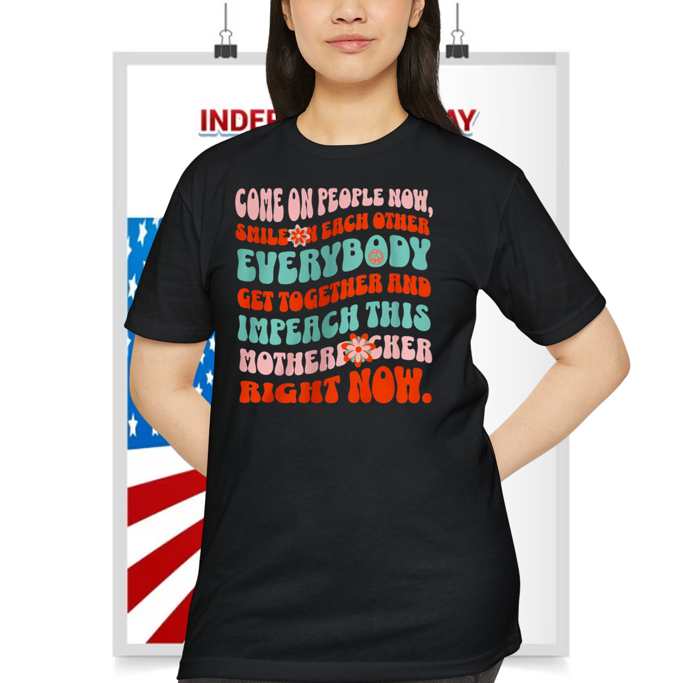 Impeach Trump Floral Shirt