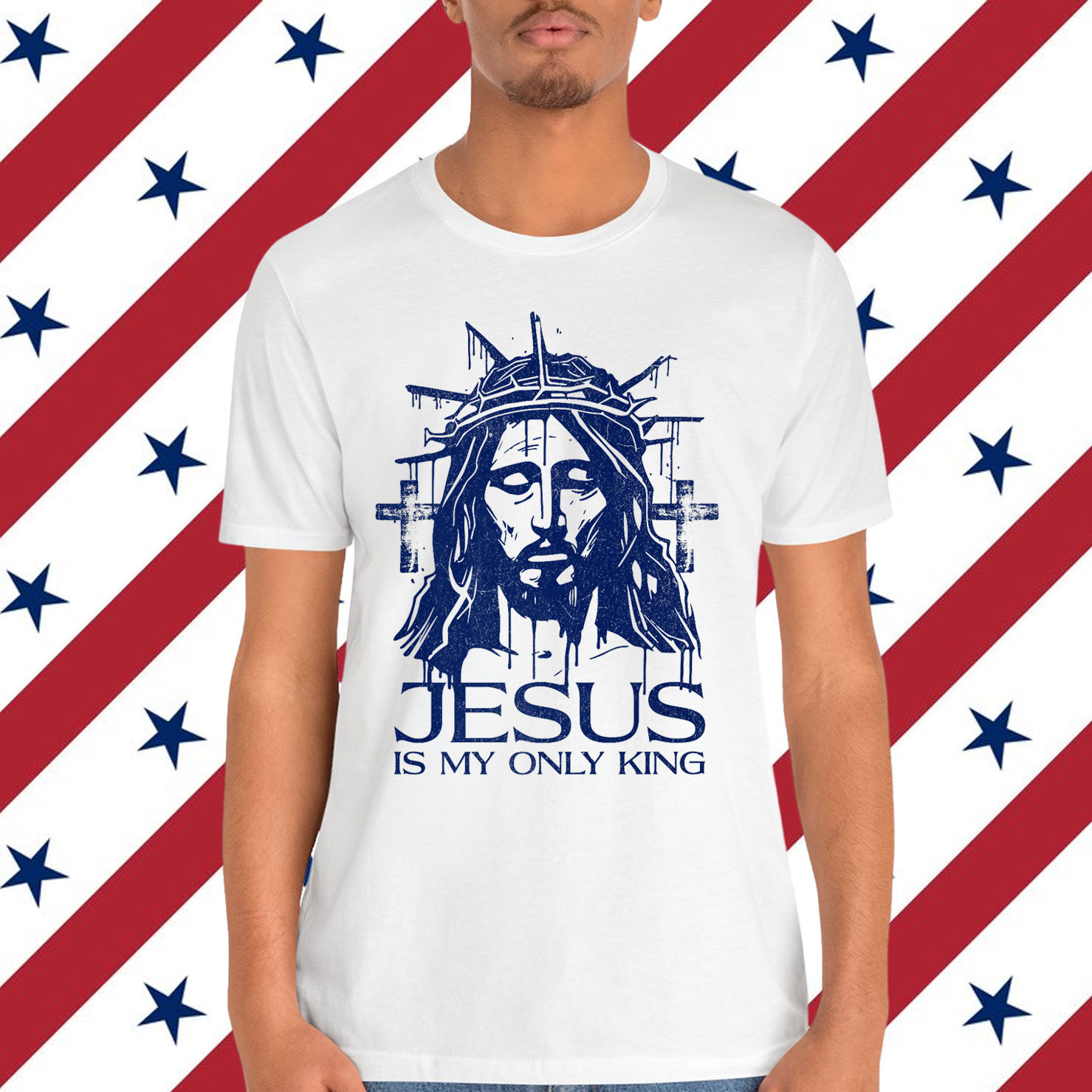 Jesus Is My Only King No Kings in America 1776 Bold Faith Shirt
