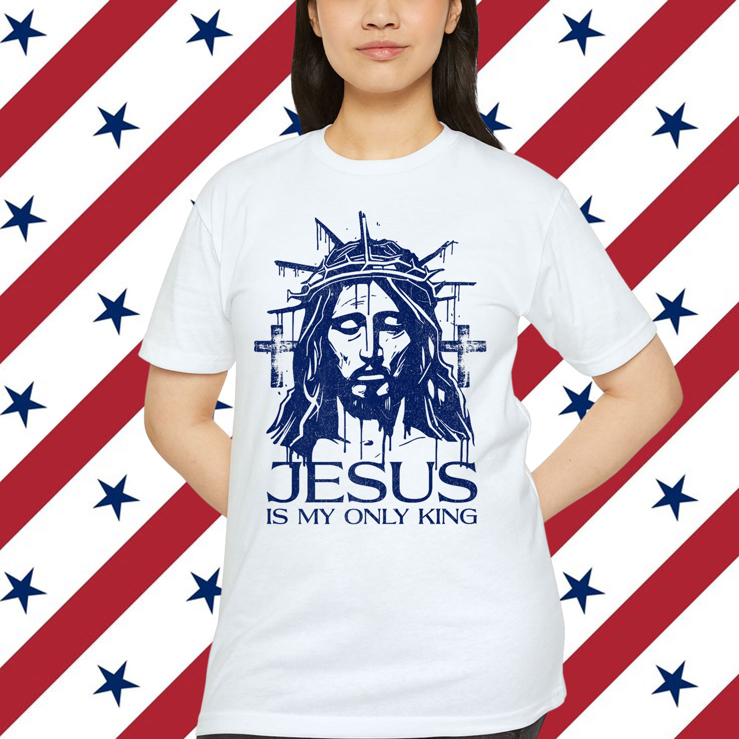 Jesus Is My Only King No Kings in America 1776 Bold Faith Shirt
