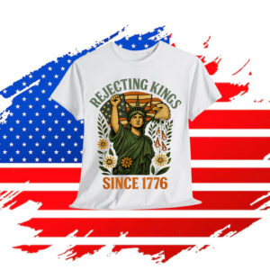 Kings 1776 Foxglove Daisy Tulip Flowers Bald Eagle T-Shirt