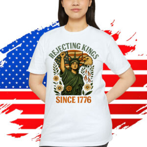 Kings 1776 Foxglove Daisy Tulip Flowers Bald Eagle T-Shirt