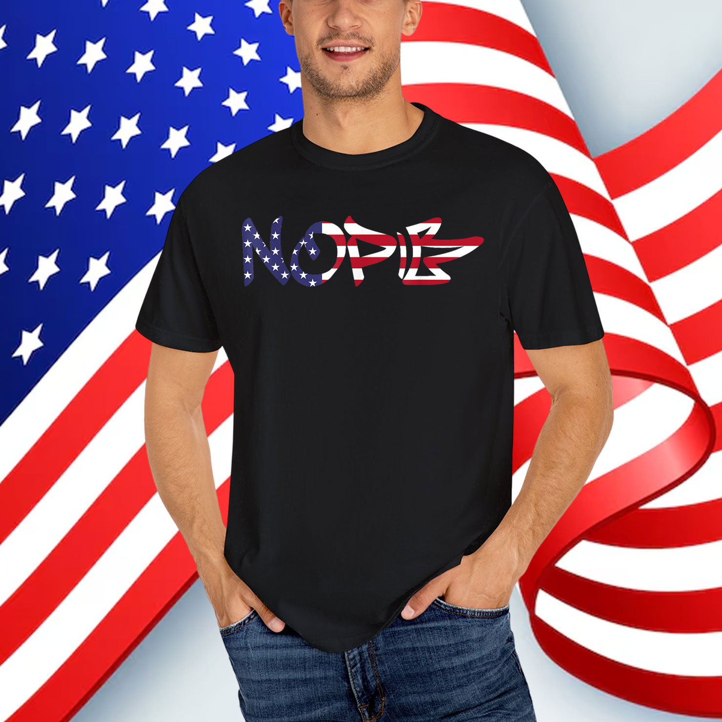 NOPE No Kings In America Protest Sign USA Shirt