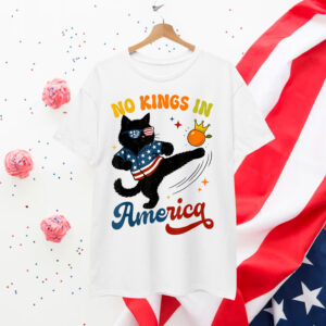 No Faux King Way America Funny Black Cat Shirt