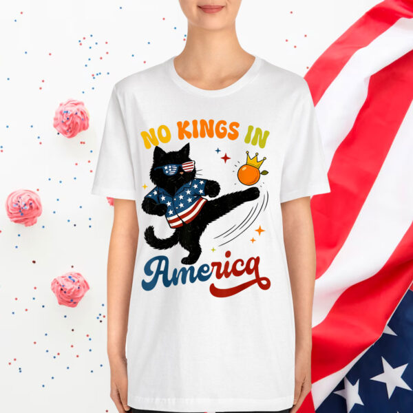 No Faux King Way America Funny Black Cat Shirt