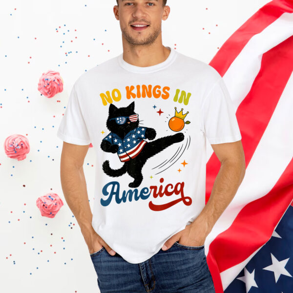 No Faux King Way America Funny Black Cat Shirt