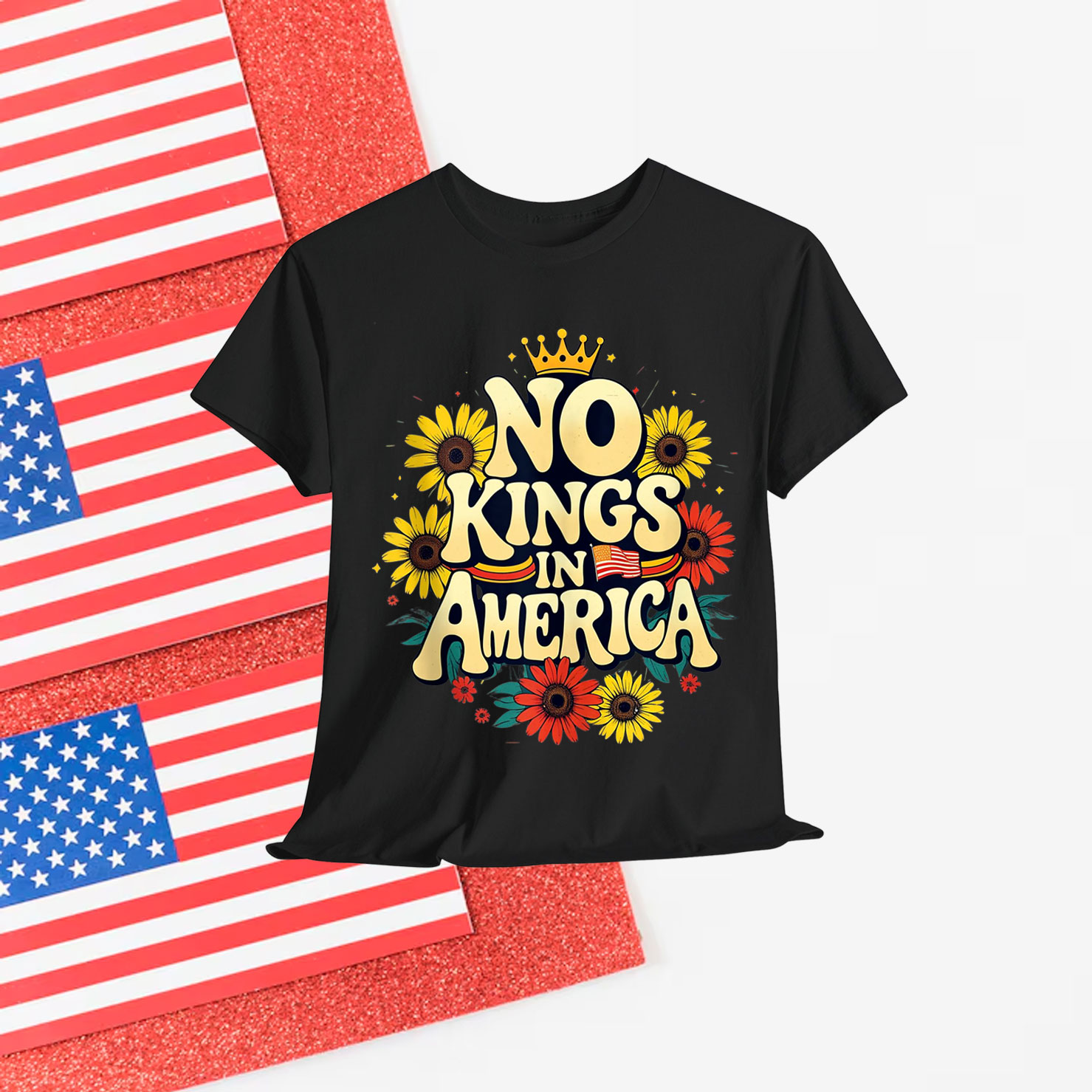 No King In American Retro Floral Shirt