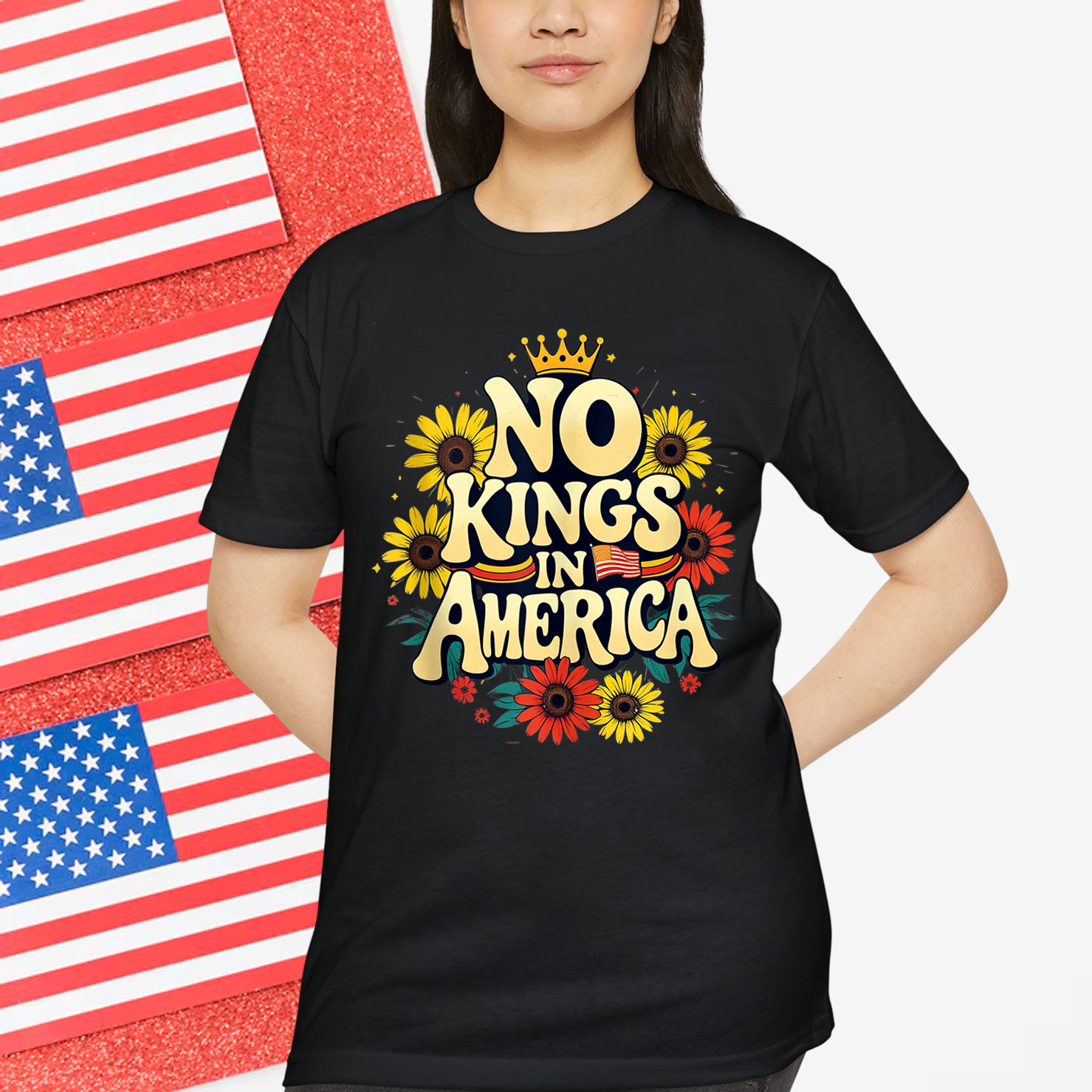 No King In American Retro Floral Shirt