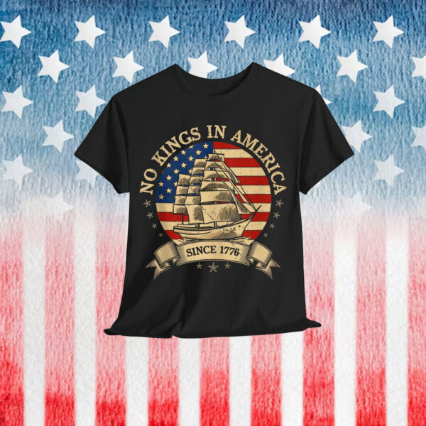 No Kings In America 1776 USA Flag T-Shirt