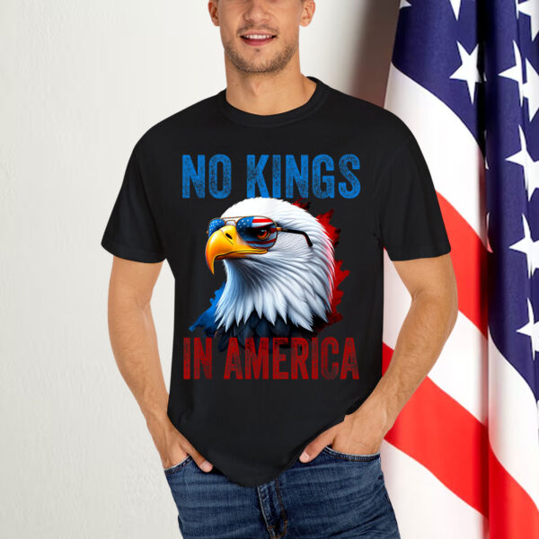 No Kings In America Eagle Patriotic Sunglasses Shirt