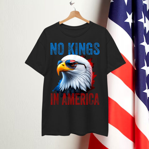 No Kings In America Eagle Patriotic Sunglasses Shirt