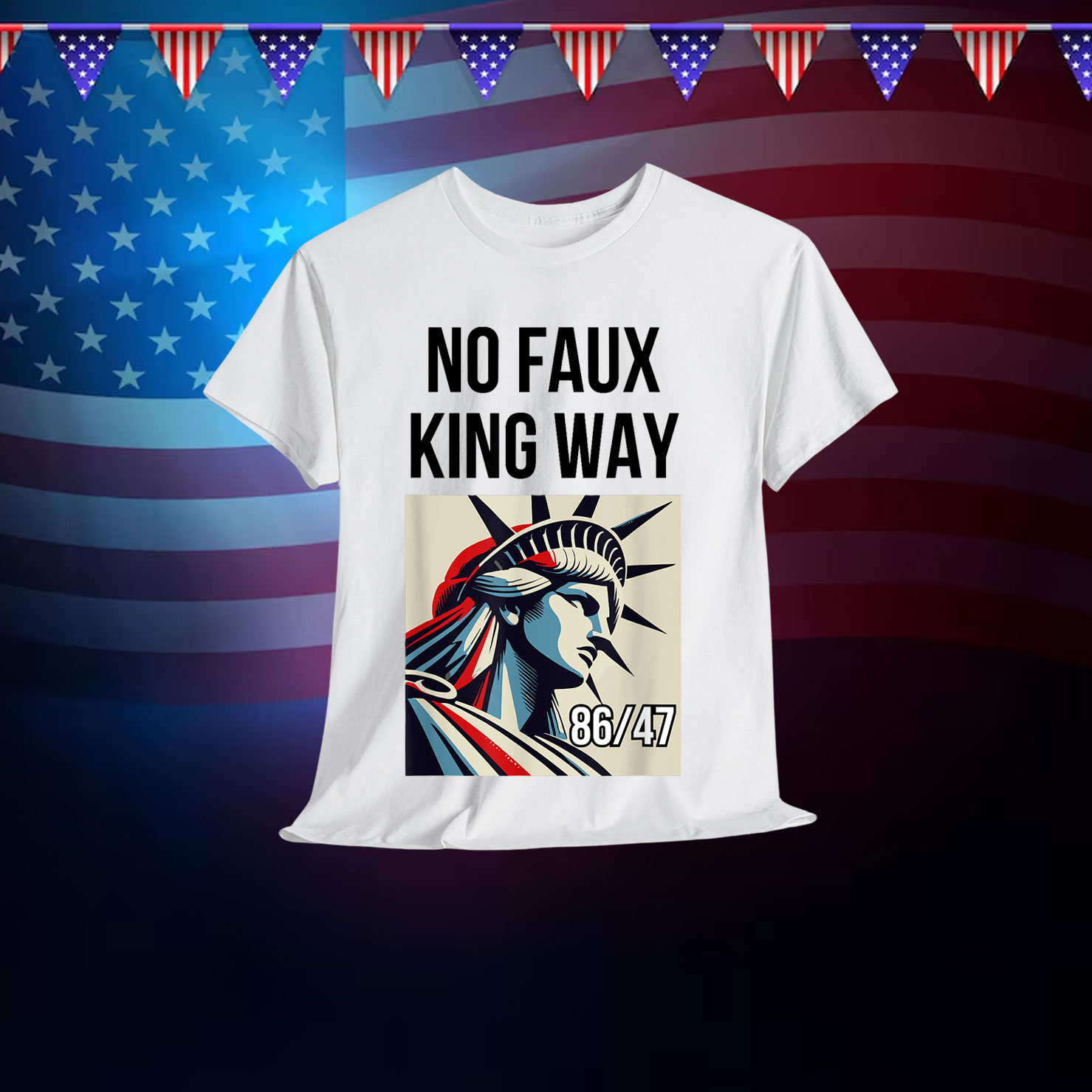 No Kings In America No Faux King Way nti Fascism Fascist Shirt