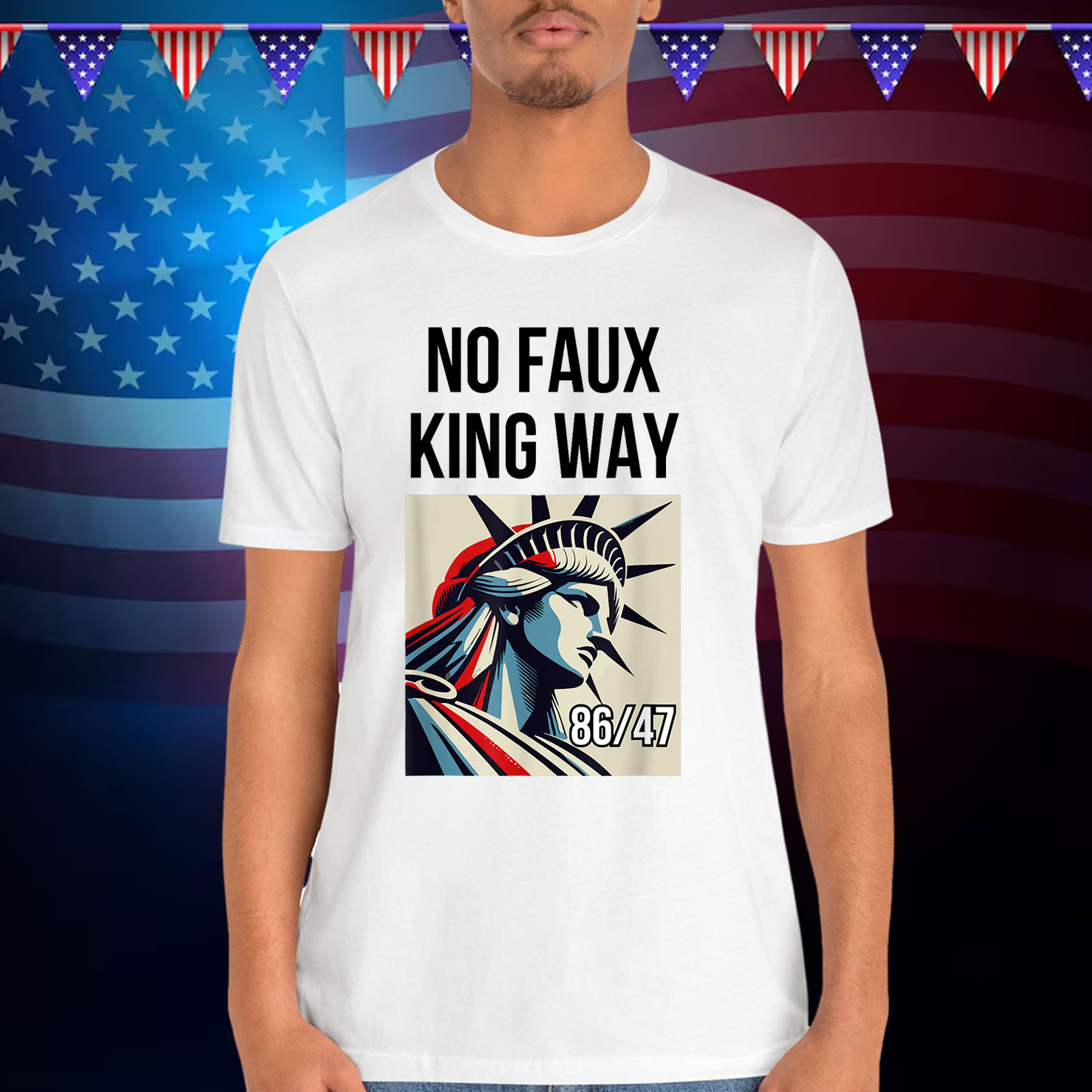 No Kings In America No Faux King Way nti Fascism Fascist Shirt