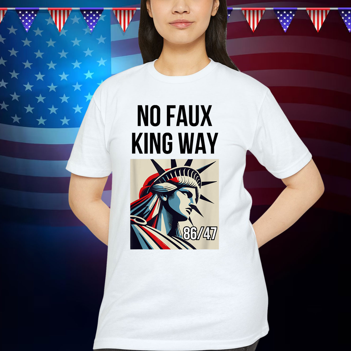No Kings In America No Faux King Way nti Fascism Fascist Shirt