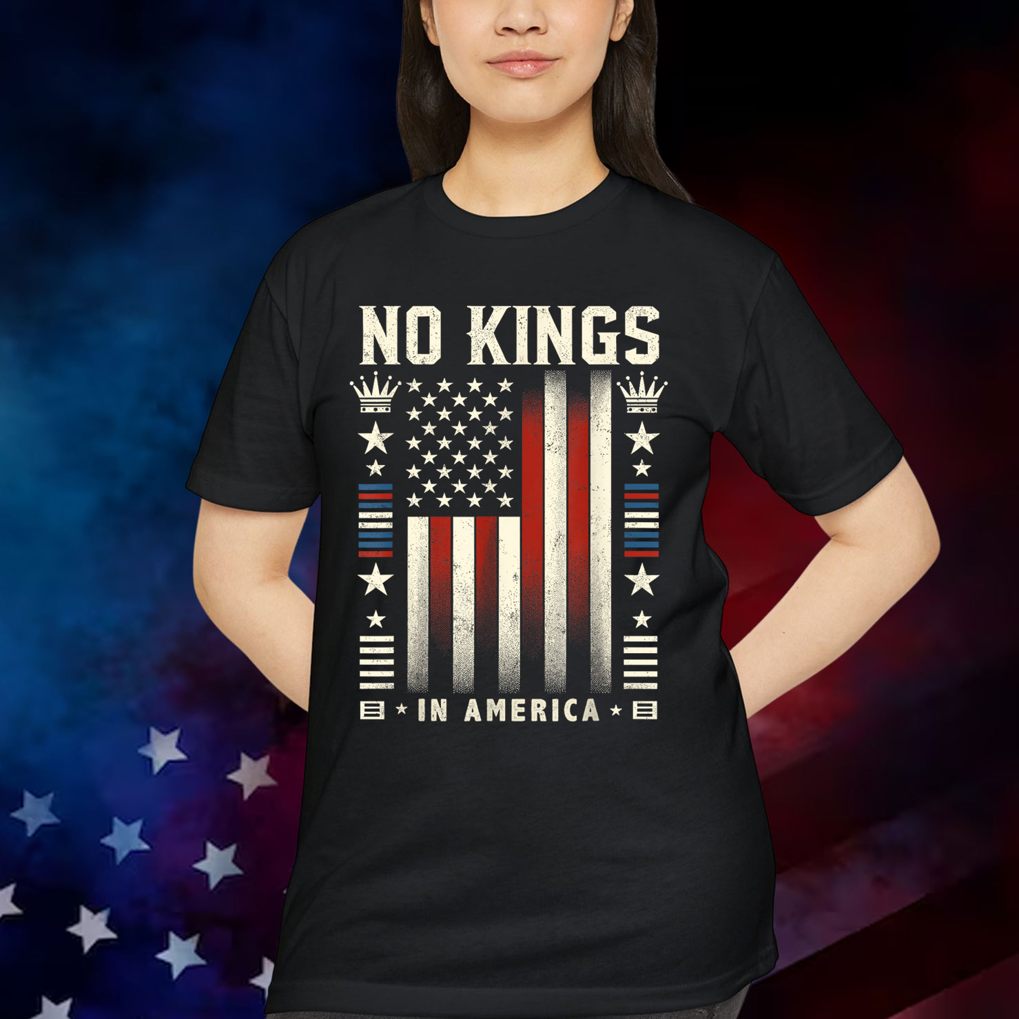 No Kings In America Patriotic Democracy Vintage Shirt