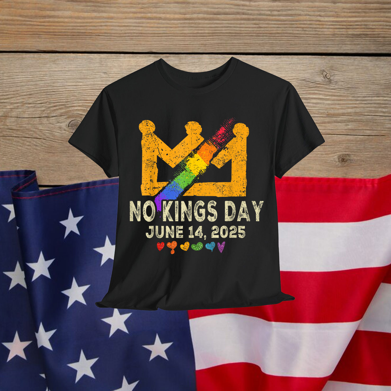 No Kings In America Patriotic LGBT Pride Trans Patriotic Shirt
