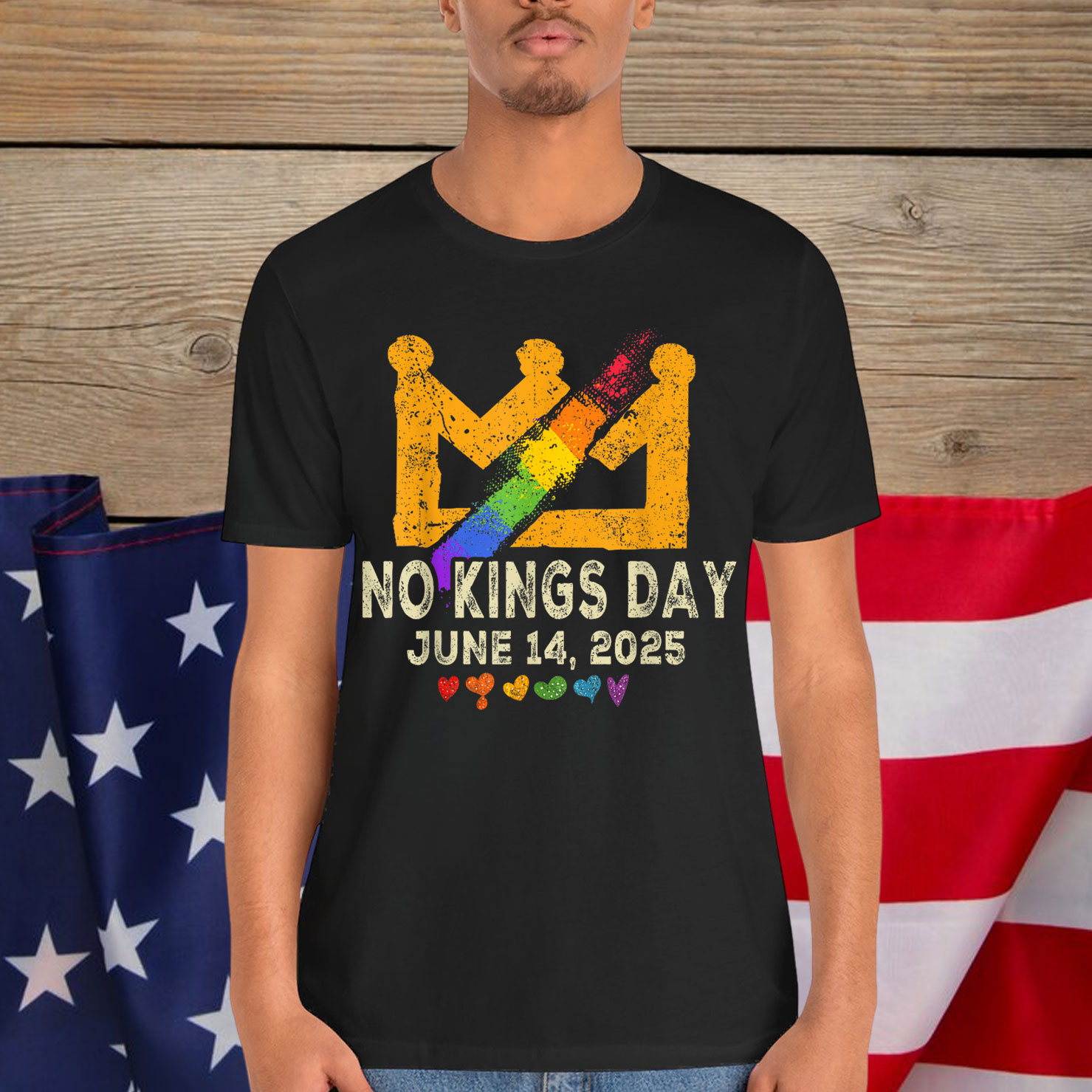 No Kings In America Patriotic LGBT Pride Trans Patriotic Shirt