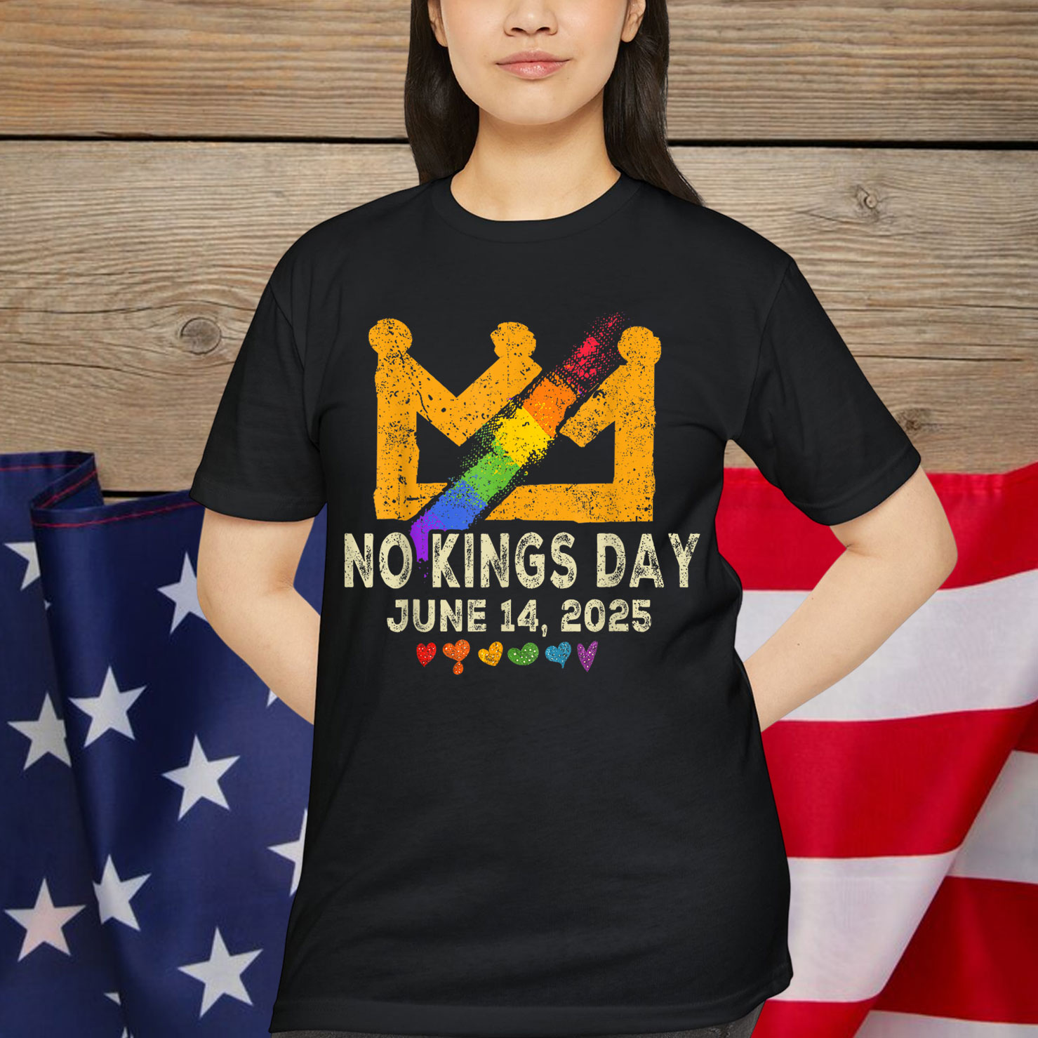 No Kings In America Patriotic LGBT Pride Trans Patriotic Shirt