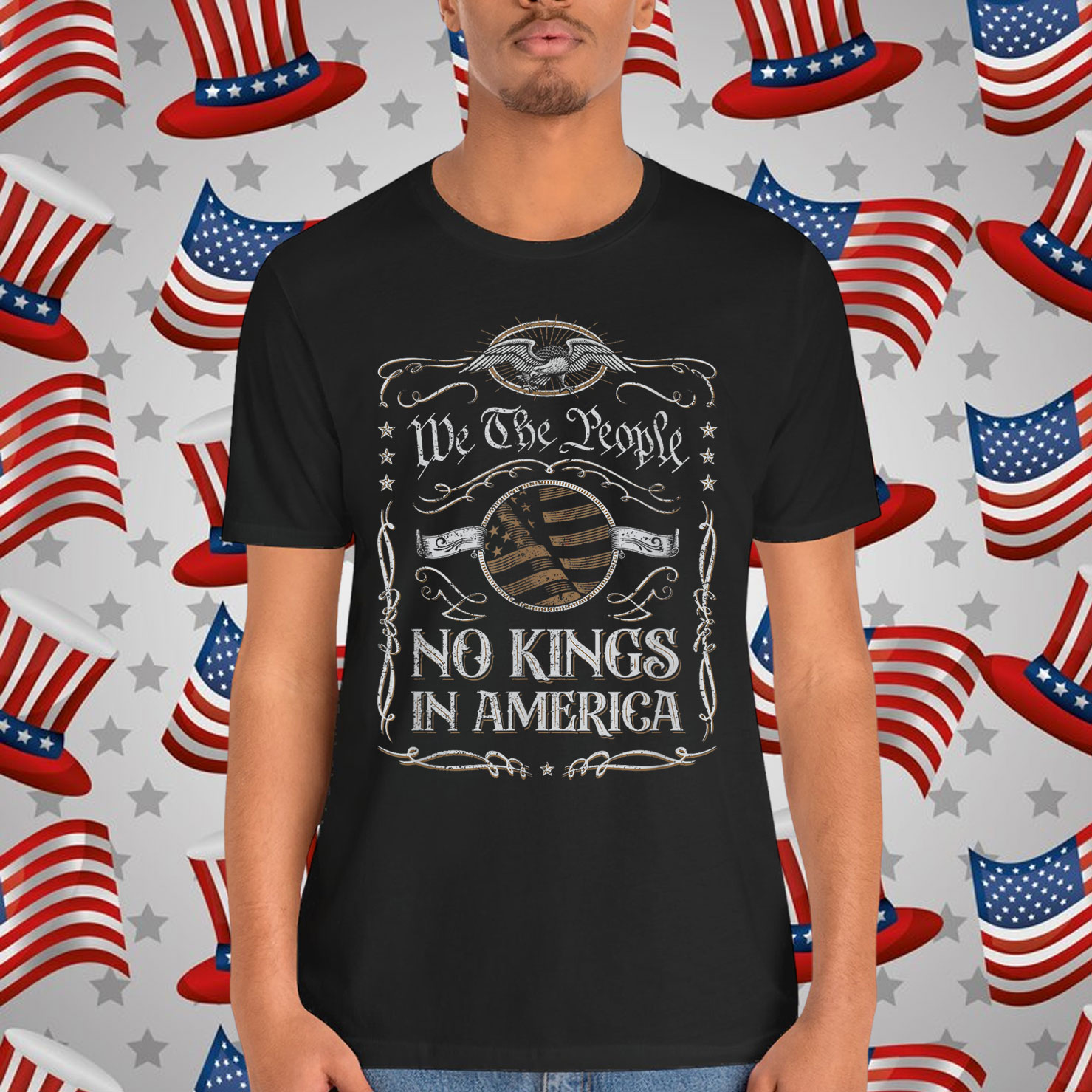No Kings In America Patriotic Retro 4th Of July Shirt