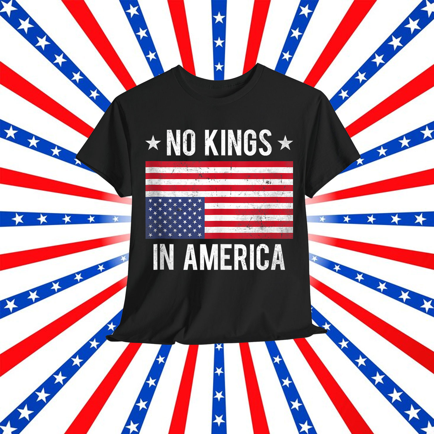 No Kings In America Protest Upside American Shirt