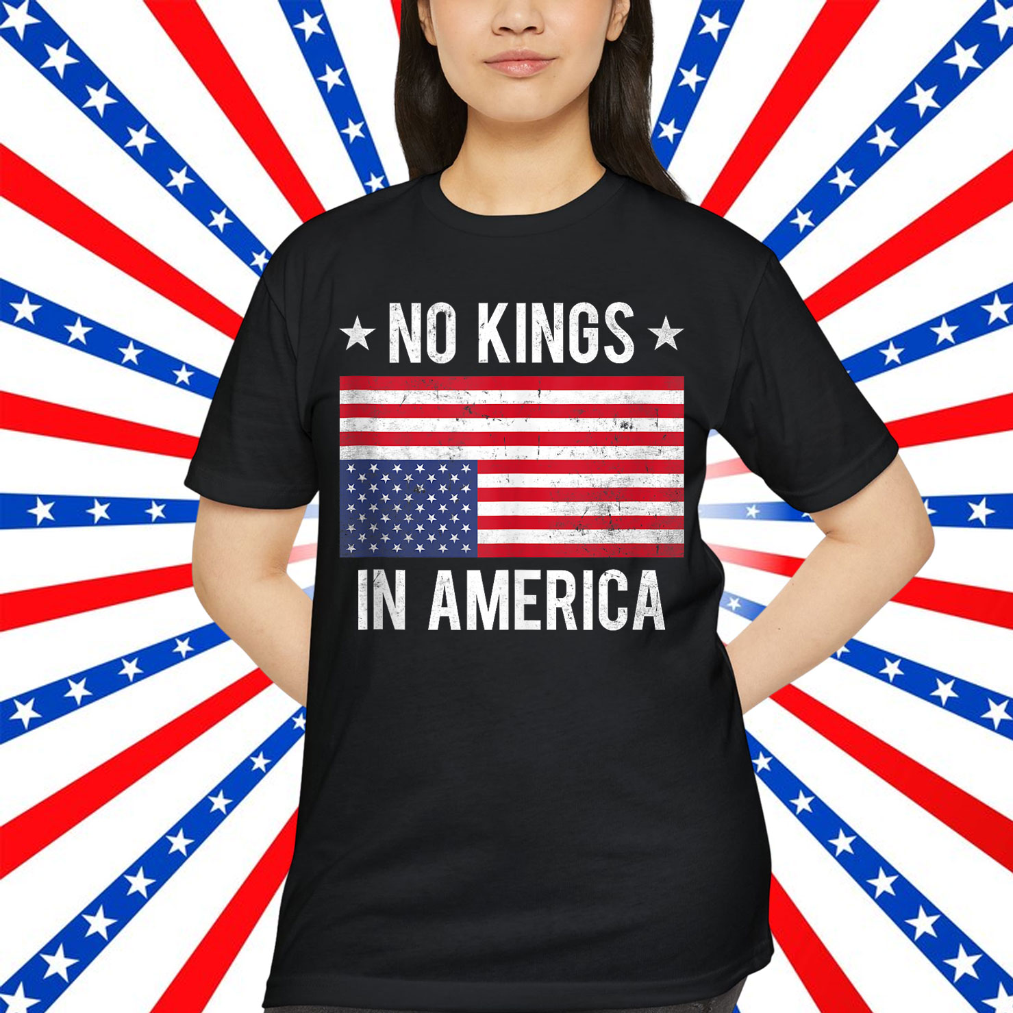 No Kings In America Protest Upside American Shirt