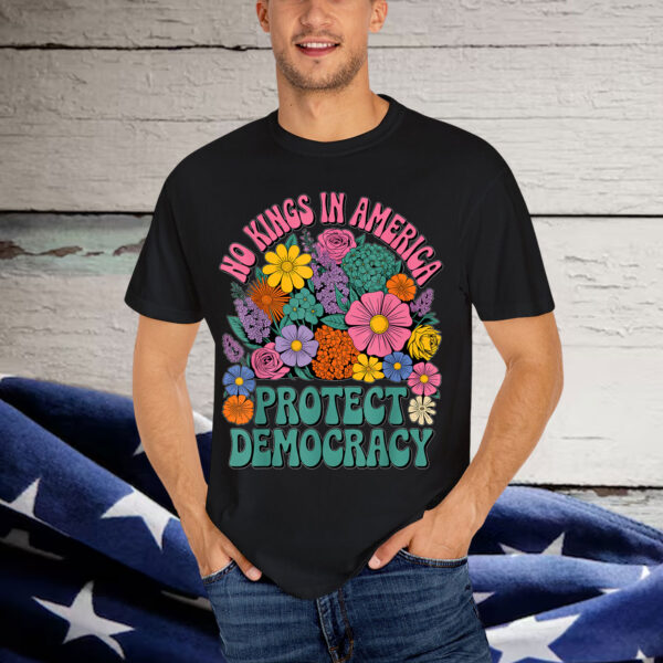 No Kings In America Since 1776 Democracy Retro Floral Shirt