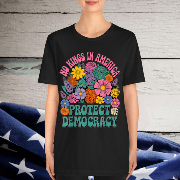 No Kings In America Since 1776 Democracy Retro Floral Shirt