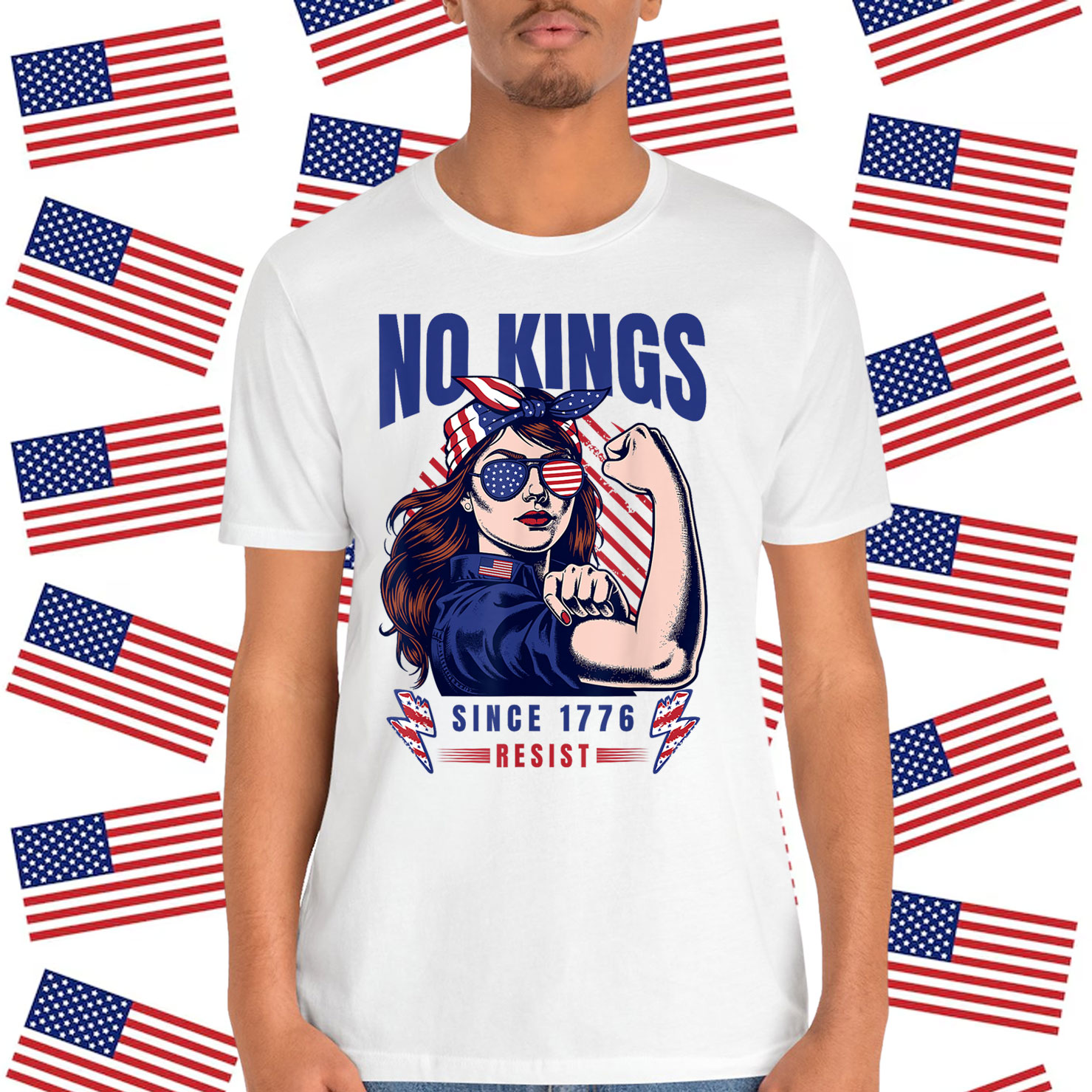 No Kings In America Since 1776 Patriotic Feminism Statement Shirt